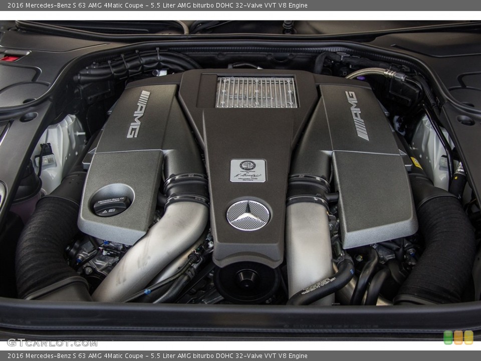 5.5 Liter AMG biturbo DOHC 32-Valve VVT V8 2016 Mercedes-Benz S Engine