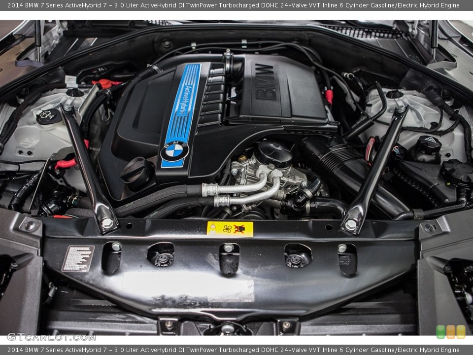 3.0 Liter ActiveHybrid DI TwinPower Turbocharged DOHC 24-Valve VVT Inline 6 Cylinder Gasoline/Electric Hybrid 2014 BMW 7 Series Engine