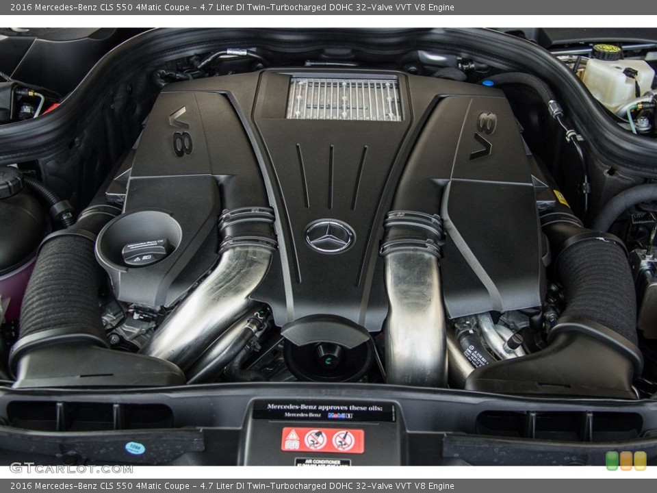 4.7 Liter DI Twin-Turbocharged DOHC 32-Valve VVT V8 2016 Mercedes-Benz CLS Engine