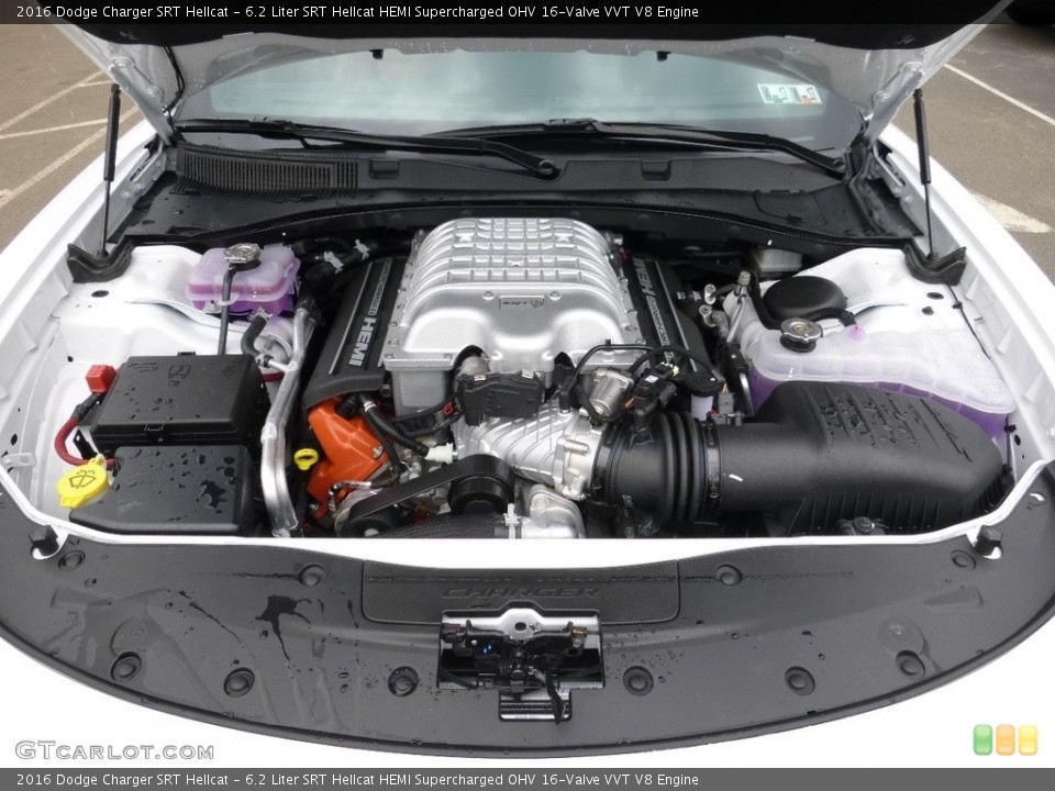 6.2 Liter SRT Hellcat HEMI Supercharged OHV 16-Valve VVT V8 2016 Dodge Charger Engine