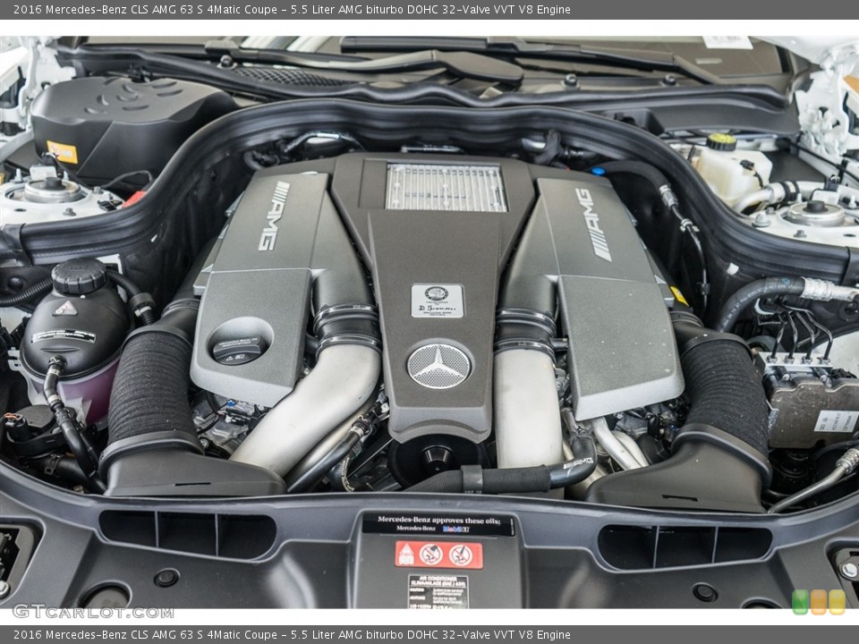 5.5 Liter AMG biturbo DOHC 32-Valve VVT V8 2016 Mercedes-Benz CLS Engine