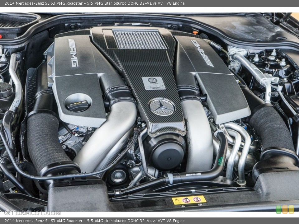 5.5 AMG Liter biturbo DOHC 32-Valve VVT V8 2014 Mercedes-Benz SL Engine