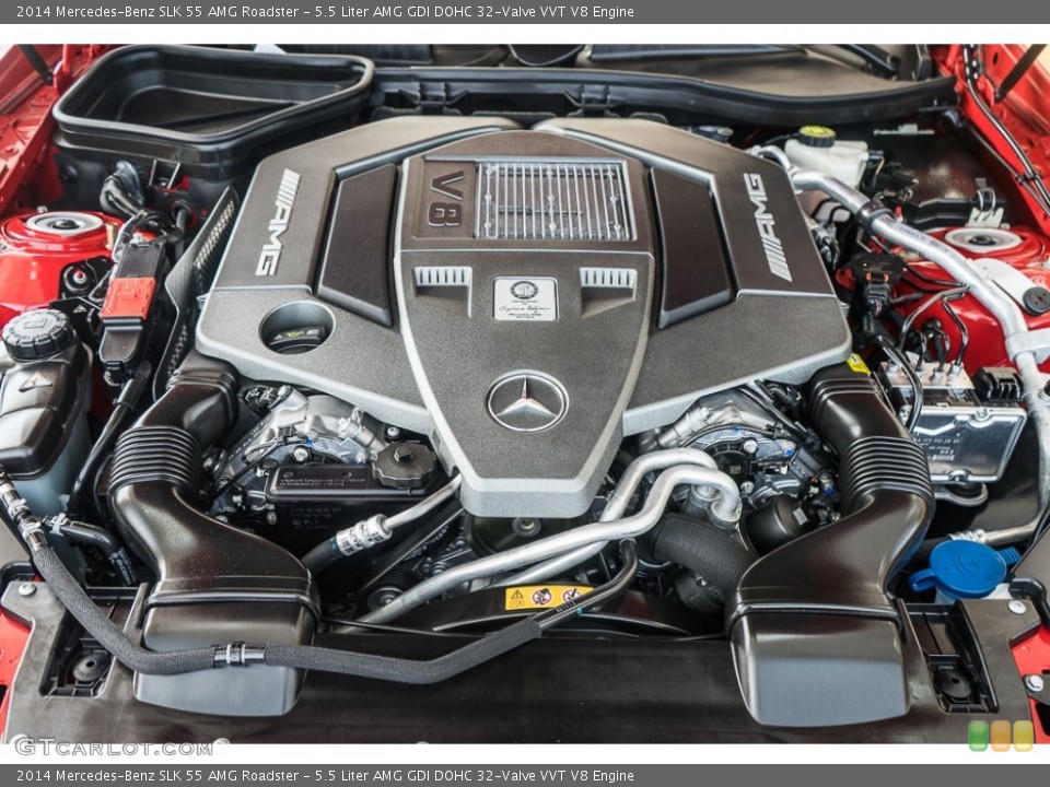 5.5 Liter AMG GDI DOHC 32-Valve VVT V8 2014 Mercedes-Benz SLK Engine