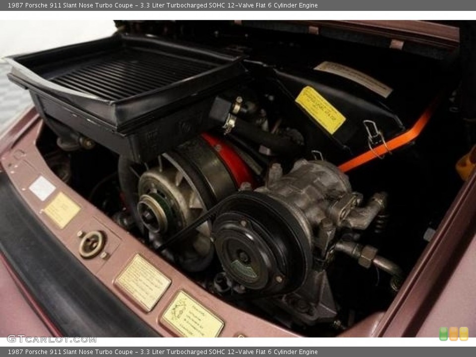 3.3 Liter Turbocharged SOHC 12-Valve Flat 6 Cylinder 1987 Porsche 911 Engine
