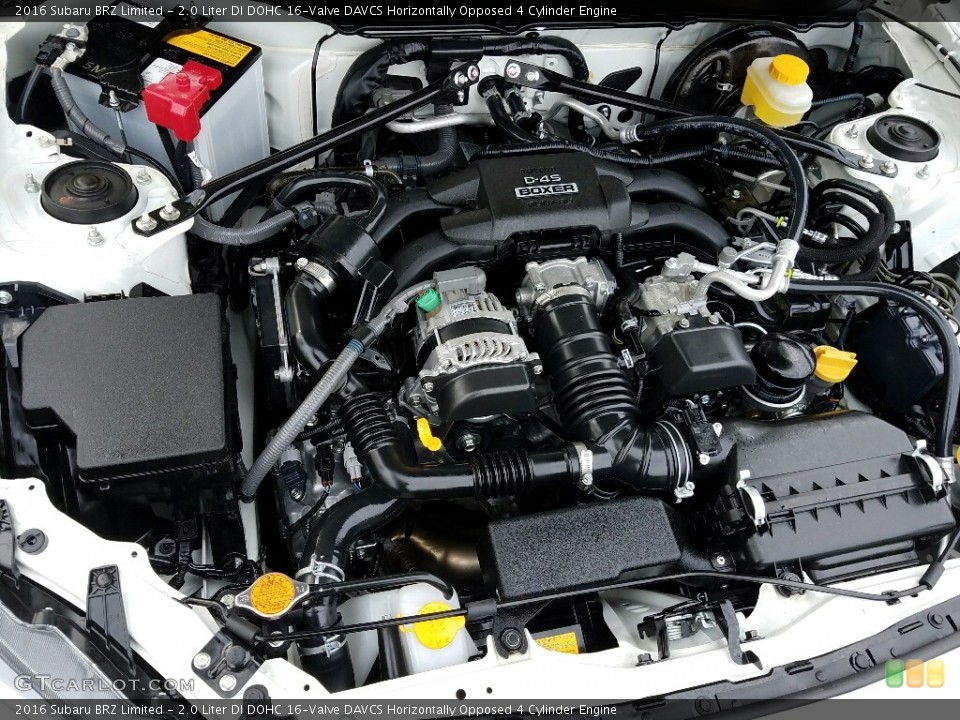 2.0 Liter DI DOHC 16-Valve DAVCS Horizontally Opposed 4 Cylinder 2016 Subaru BRZ Engine