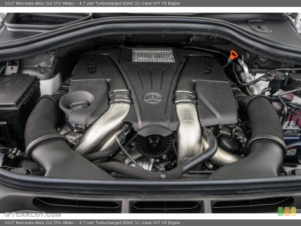 4.7 Liter Turbocharged DOHC 32-Valve VVT V8 2017 Mercedes-Benz GLS Engine