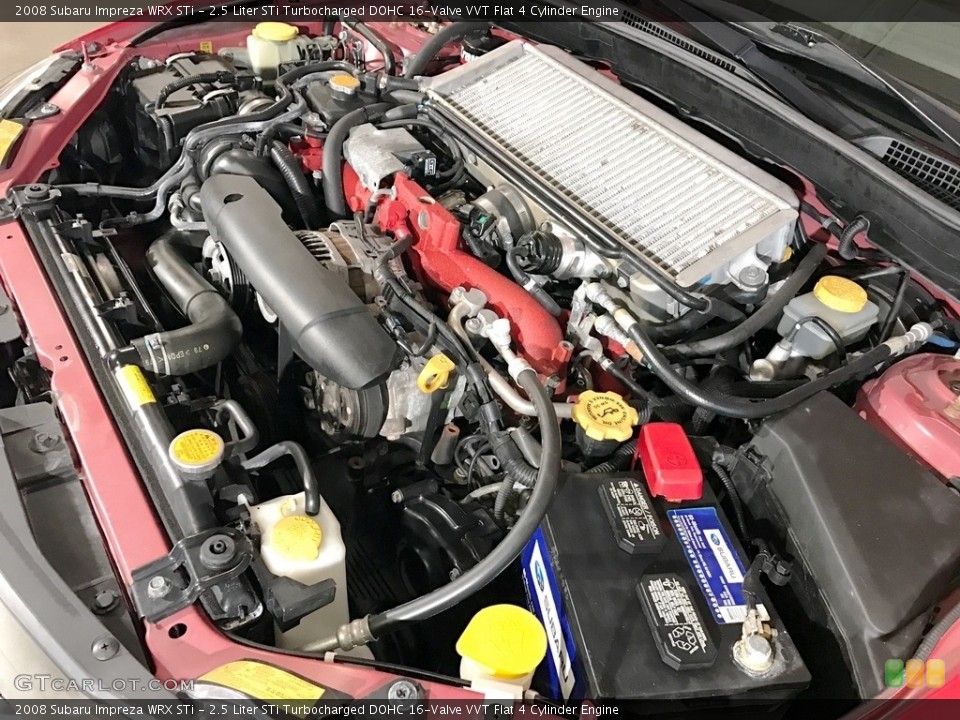 2.5 Liter STi Turbocharged DOHC 16-Valve VVT Flat 4 Cylinder 2008 Subaru Impreza Engine