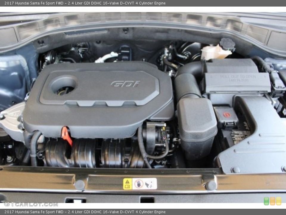 2.4 Liter GDI DOHC 16-Valve D-CVVT 4 Cylinder Engine for the 2017 Hyundai Santa Fe Sport #121107848