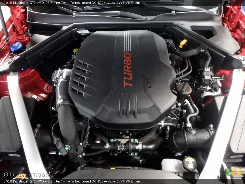 3.3 Liter Twin-Turbocharged DOHC 24-Valve CVVT V6 Engine for the 2018 Kia Stinger #124970736