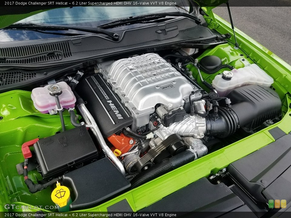 6.2 Liter Supercharged HEMI OHV 16-Valve VVT V8 2017 Dodge Challenger Engine