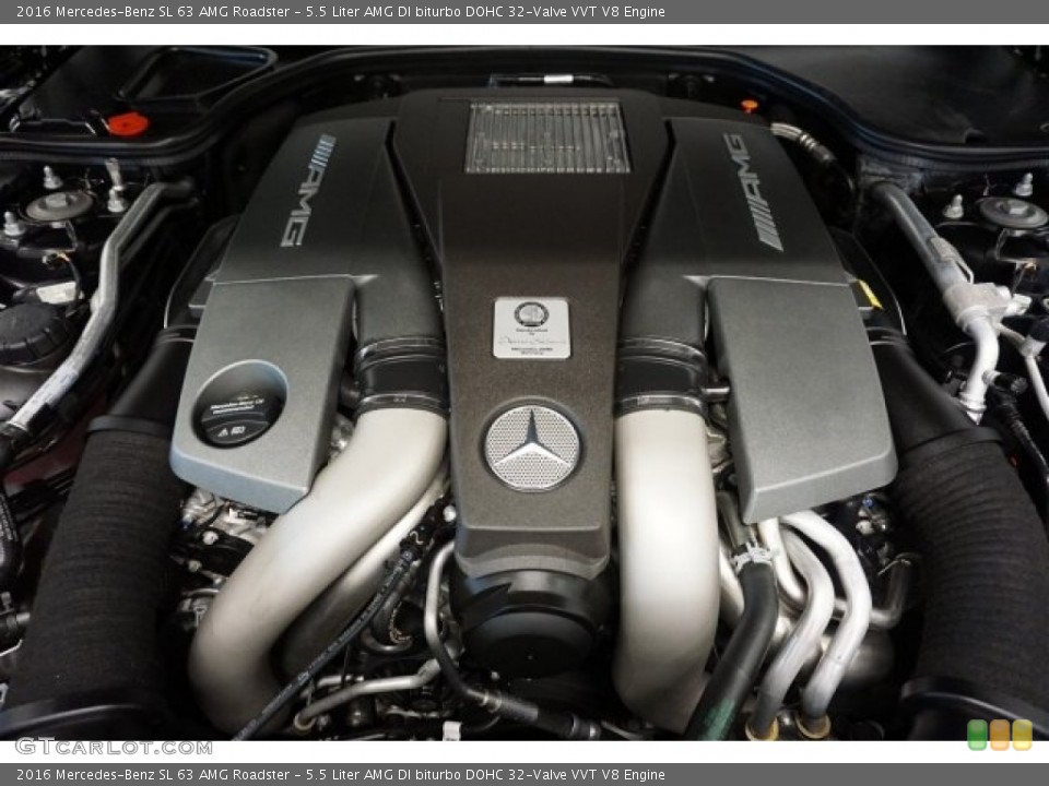 5.5 Liter AMG DI biturbo DOHC 32-Valve VVT V8 2016 Mercedes-Benz SL Engine