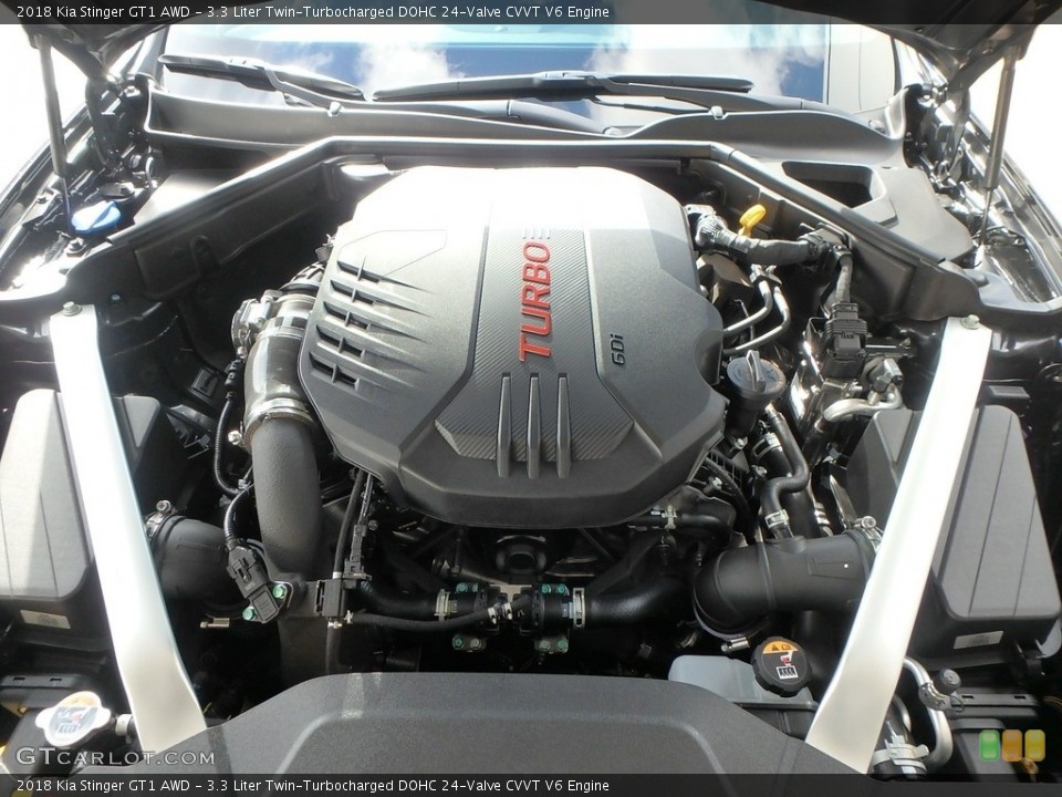 3.3 Liter Twin-Turbocharged DOHC 24-Valve CVVT V6 Engine for the 2018 Kia Stinger #125786792