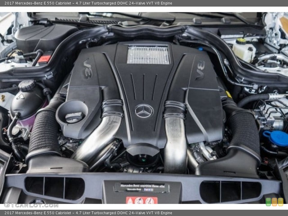 4.7 Liter Turbocharged DOHC 24-Valve VVT V8 2017 Mercedes-Benz E Engine