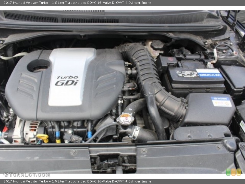 1.6 Liter Turbocharged DOHC 16-Valve D-CVVT 4 Cylinder 2017 Hyundai Veloster Engine