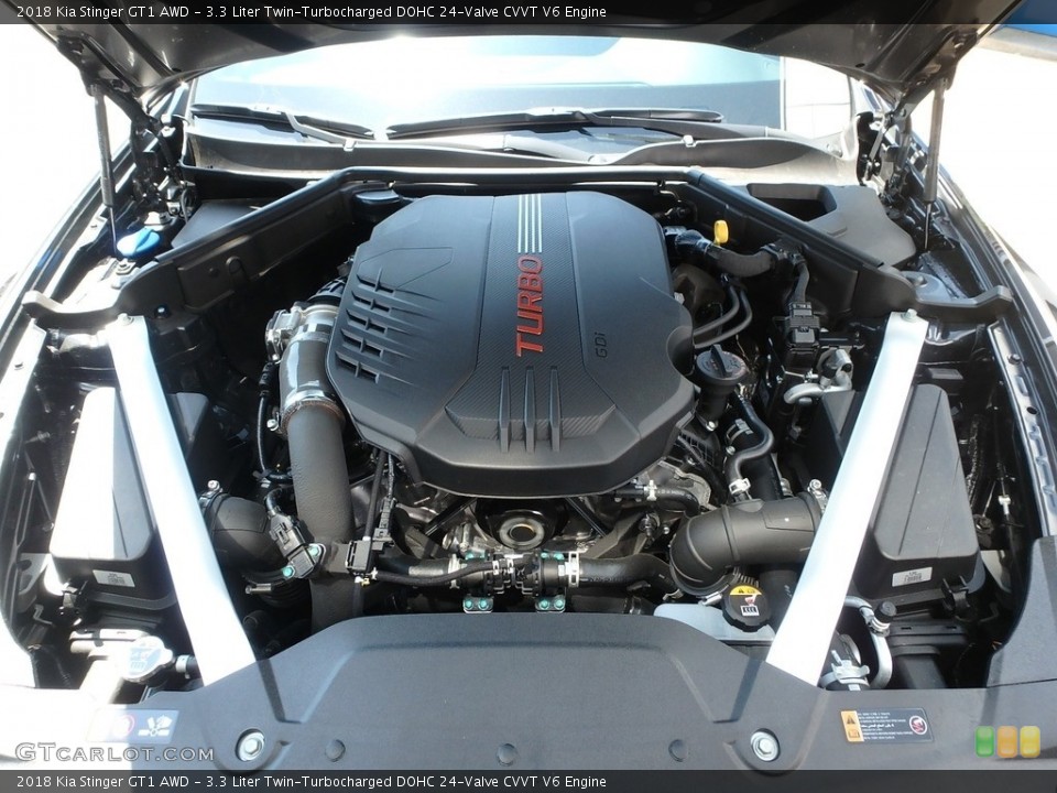 3.3 Liter Twin-Turbocharged DOHC 24-Valve CVVT V6 Engine for the 2018 Kia Stinger #127383203