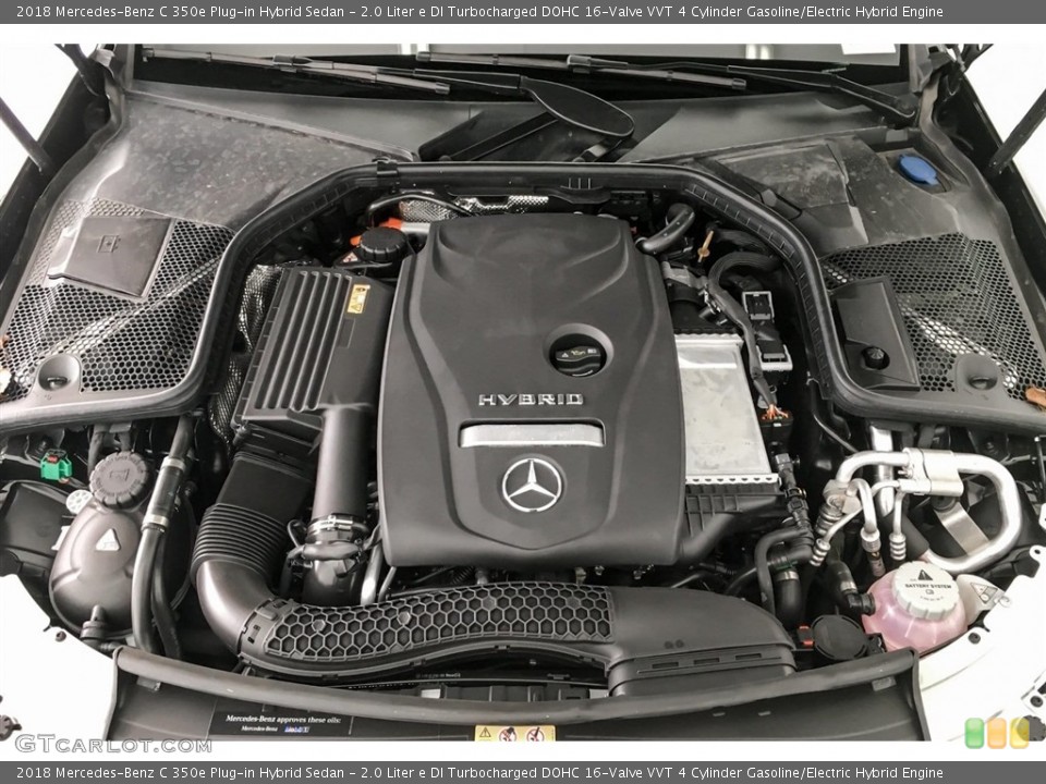 2.0 Liter e DI Turbocharged DOHC 16-Valve VVT 4 Cylinder Gasoline/Electric Hybrid 2018 Mercedes-Benz C Engine
