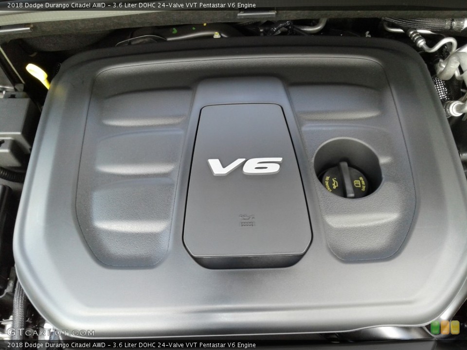 3.6 Liter DOHC 24-Valve VVT Pentastar V6 2018 Dodge Durango Engine