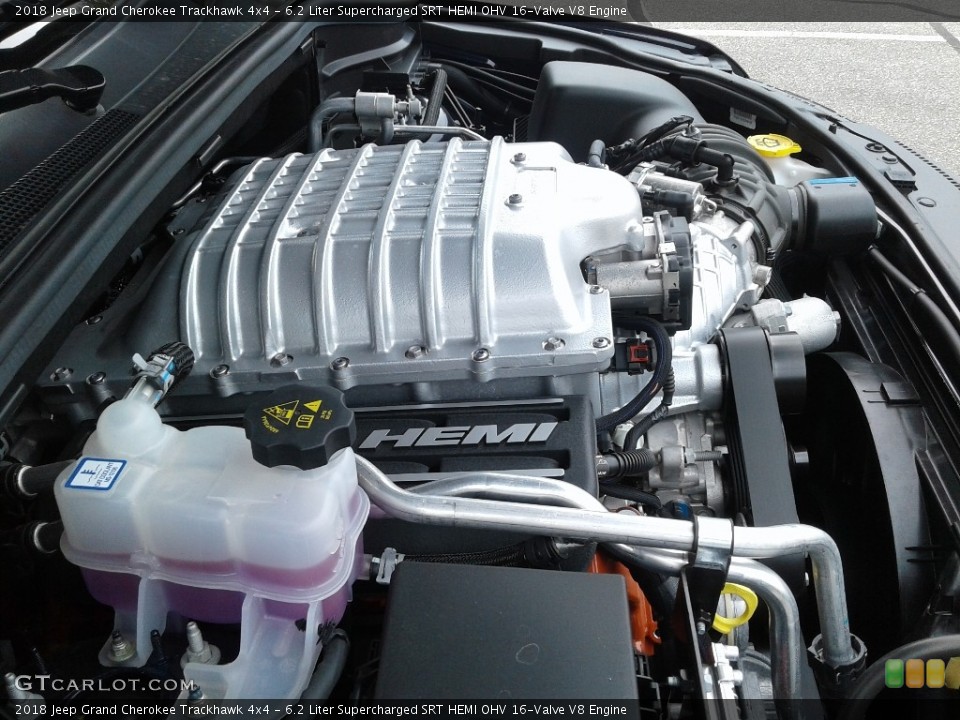 6.2 Liter Supercharged SRT HEMI OHV 16-Valve V8 2018 Jeep Grand Cherokee Engine