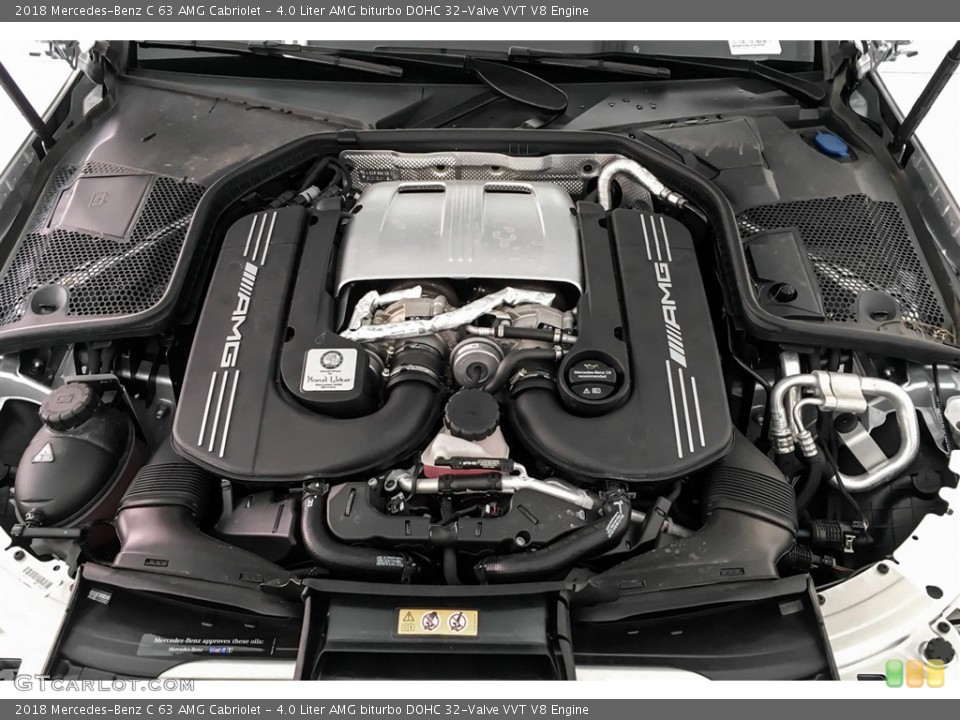 4.0 Liter AMG biturbo DOHC 32-Valve VVT V8 2018 Mercedes-Benz C Engine