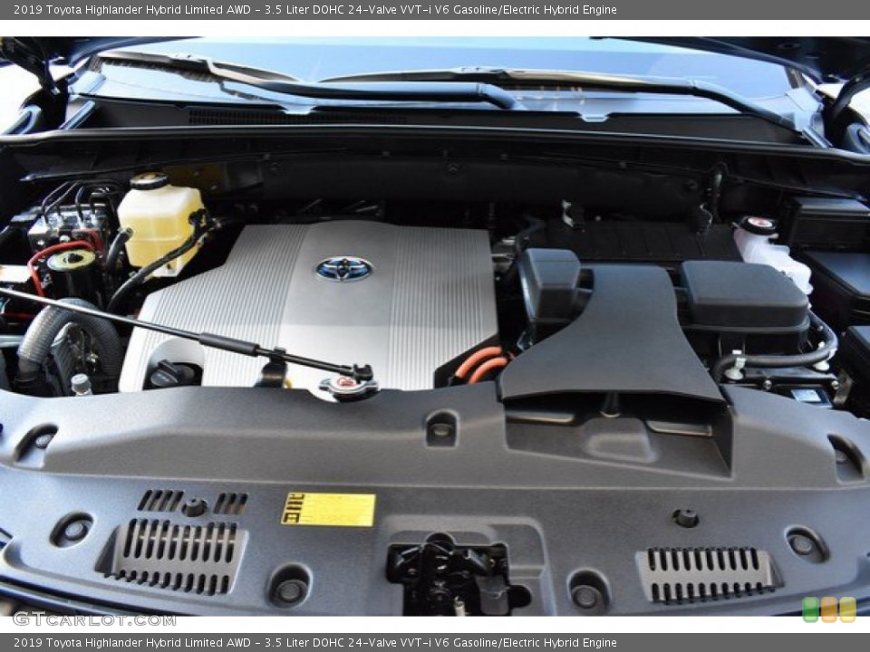 3.5 Liter DOHC 24-Valve VVT-i V6 Gasoline/Electric Hybrid 2019 Toyota Highlander Engine