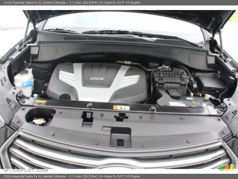 3.3 Liter GDI DOHC 24-Valve D-CVVT V6 2019 Hyundai Santa Fe XL Engine