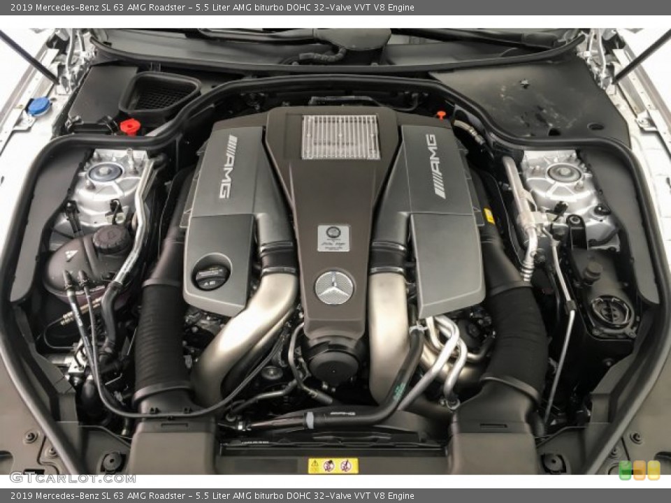 5.5 Liter AMG biturbo DOHC 32-Valve VVT V8 2019 Mercedes-Benz SL Engine