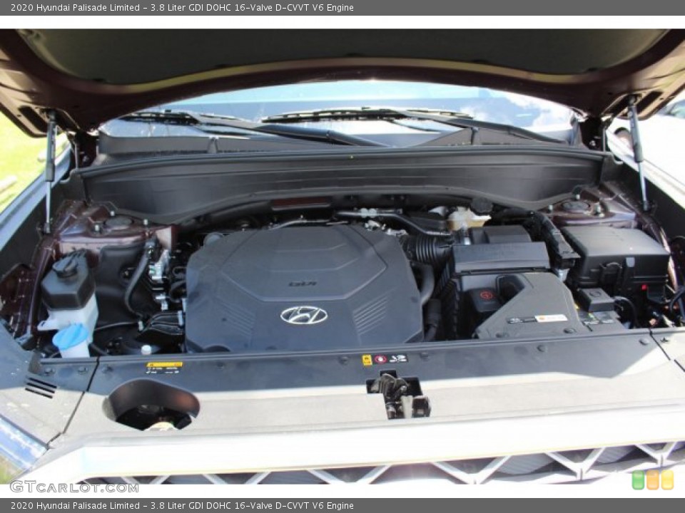 3.8 Liter GDI DOHC 16-Valve D-CVVT V6 2020 Hyundai Palisade Engine
