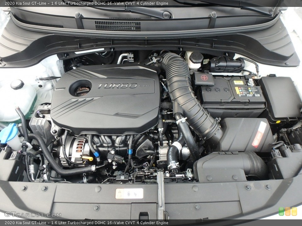 1.6 Liter Turbocharged DOHC 16-Valve CVVT 4 Cylinder 2020 Kia Soul Engine