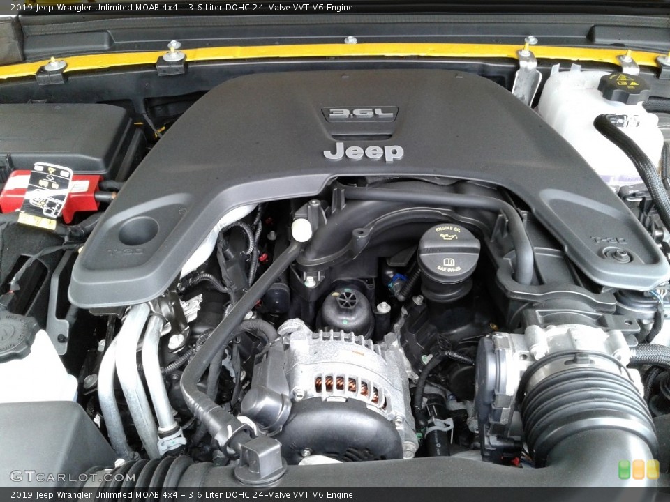 3.6 Liter DOHC 24-Valve VVT V6 2019 Jeep Wrangler Unlimited Engine