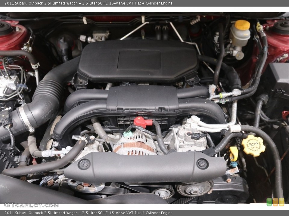 2.5 Liter SOHC 16-Valve VVT Flat 4 Cylinder 2011 Subaru Outback Engine