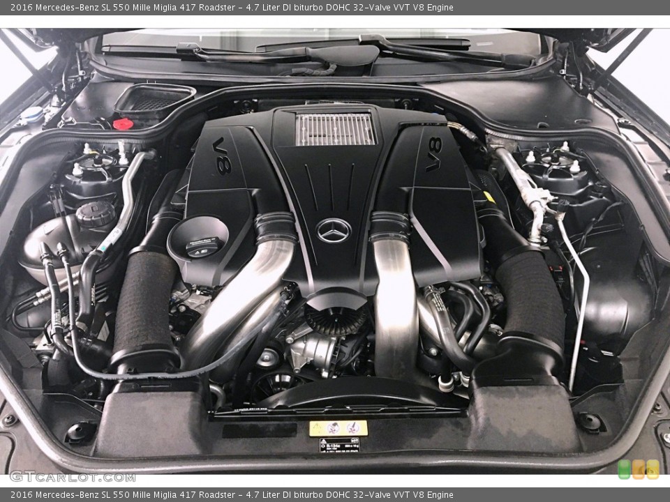 4.7 Liter DI biturbo DOHC 32-Valve VVT V8 2016 Mercedes-Benz SL Engine