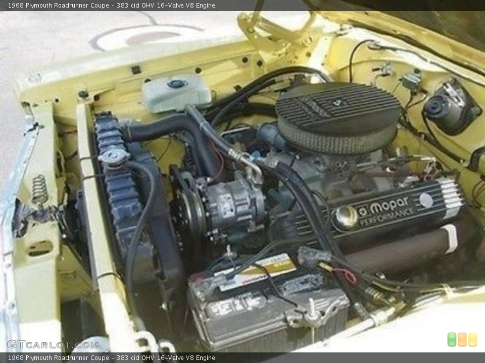 383 cid OHV 16-Valve V8 Engine for the 1968 Plymouth Roadrunner #138512745