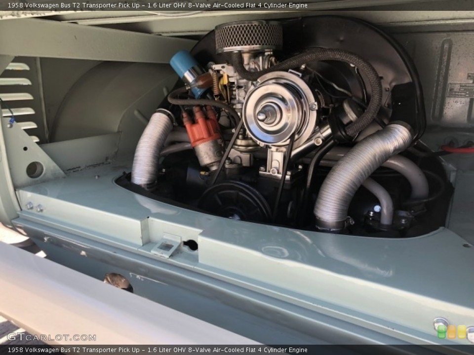 1.6 Liter OHV 8-Valve Air-Cooled Flat 4 Cylinder 1958 Volkswagen Bus Engine