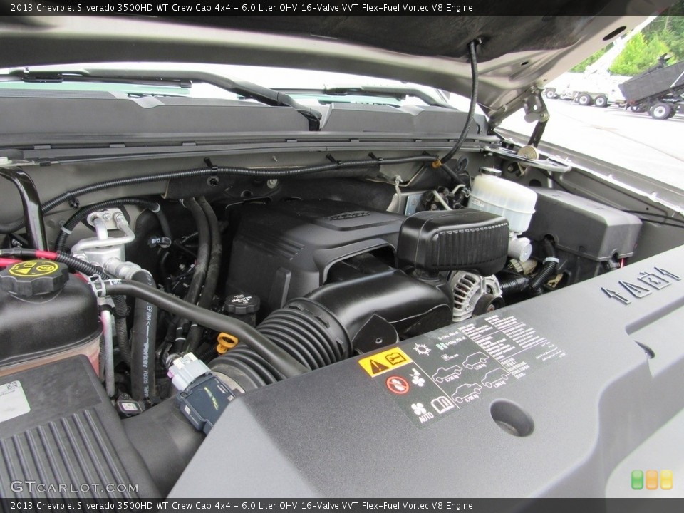 6.0 Liter OHV 16-Valve VVT Flex-Fuel Vortec V8 2013 Chevrolet Silverado 3500HD Engine