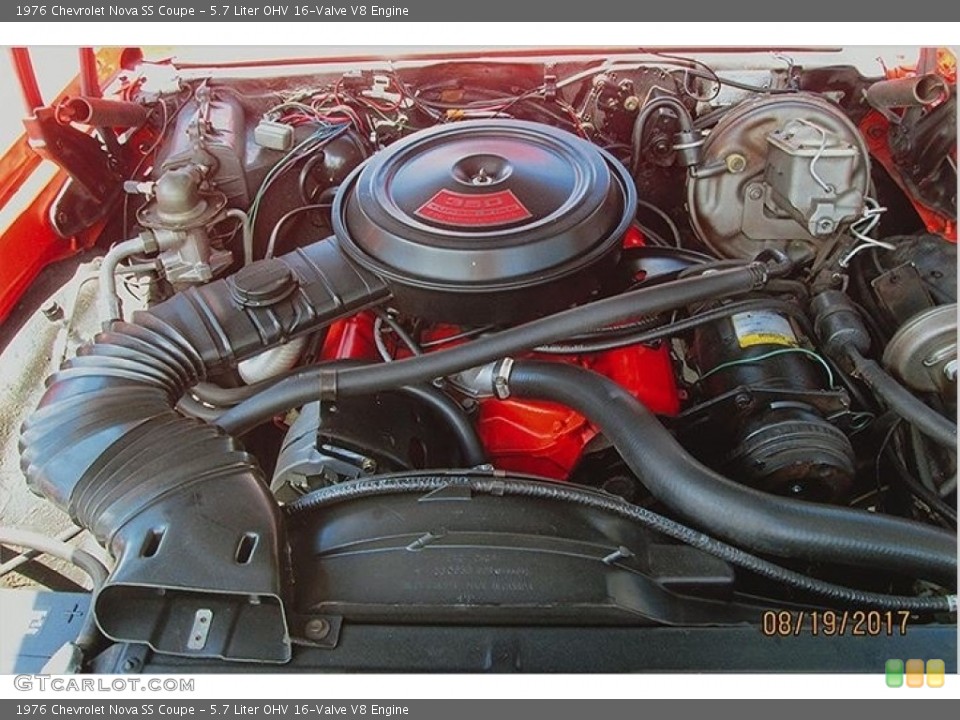 5.7 Liter OHV 16-Valve V8 1976 Chevrolet Nova Engine