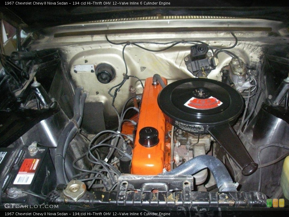 194 cid Hi-Thrift OHV 12-Valve Inline 6 Cylinder 1967 Chevrolet Chevy II Engine