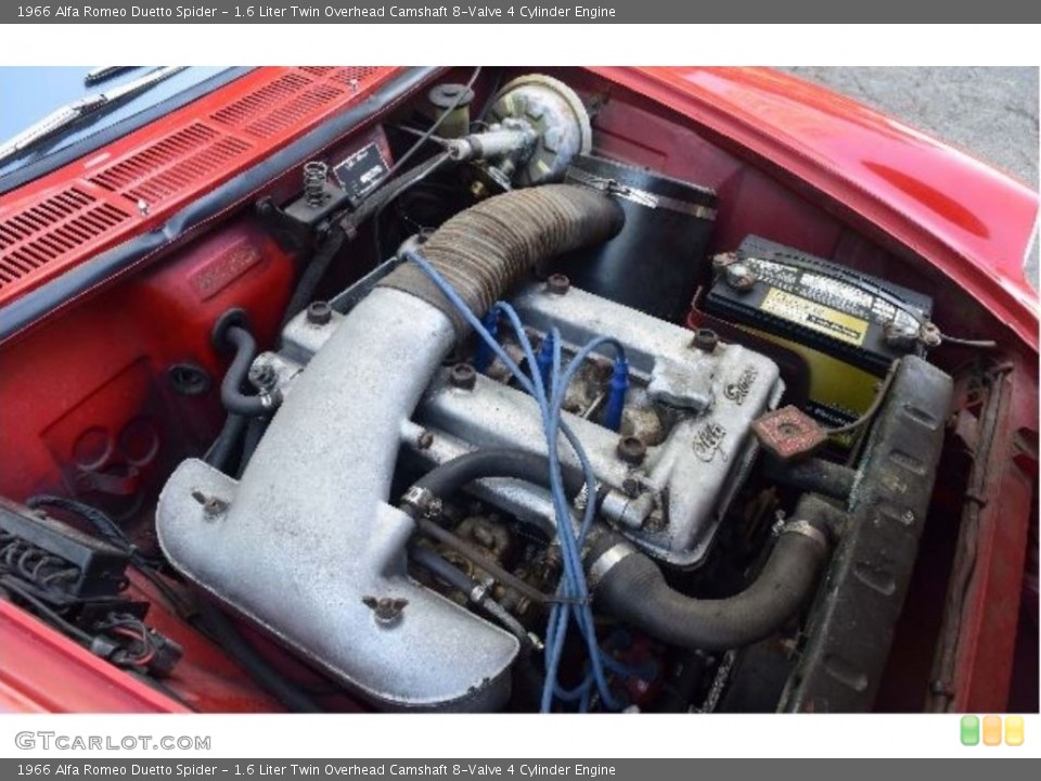 1.6 Liter Twin Overhead Camshaft 8-Valve 4 Cylinder 1966 Alfa Romeo Duetto Engine