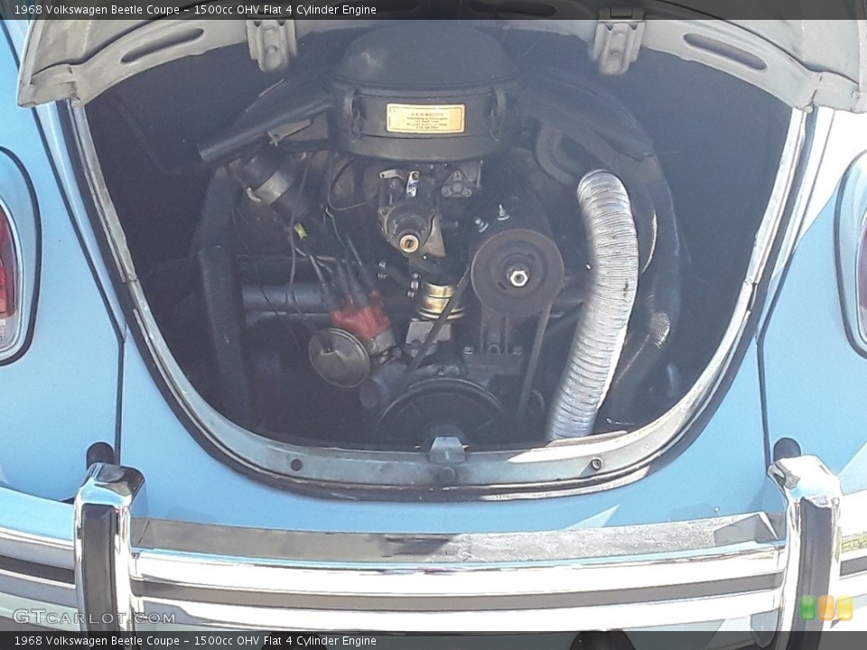 1500cc OHV Flat 4 Cylinder 1968 Volkswagen Beetle Engine