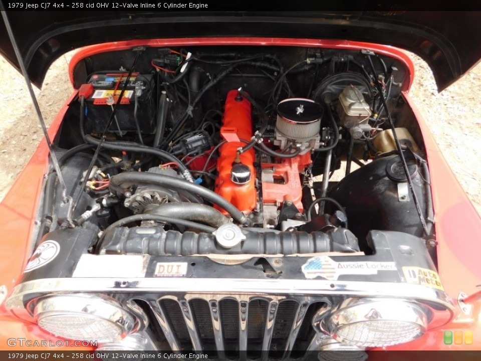258 cid OHV 12-Valve Inline 6 Cylinder 1979 Jeep CJ7 Engine