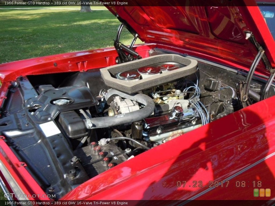 389 cid OHV 16-Valve Tri-Power V8 Engine for the 1966 Pontiac GTO #138746916