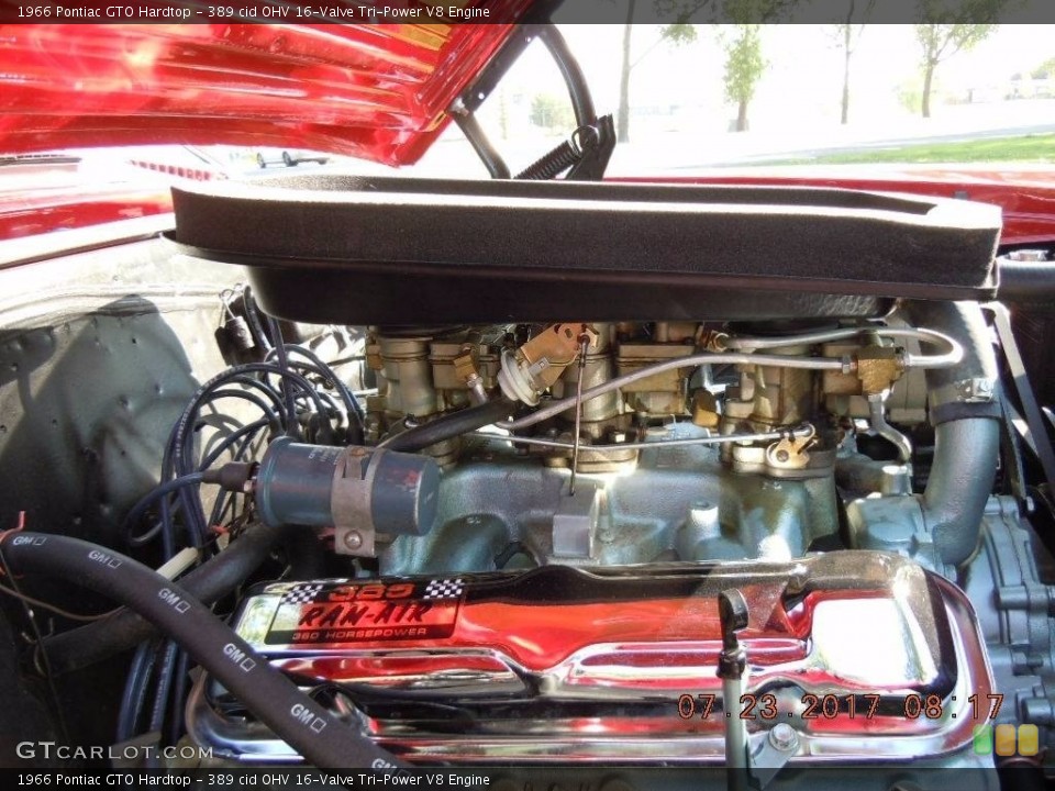 389 cid OHV 16-Valve Tri-Power V8 Engine for the 1966 Pontiac GTO #138746955