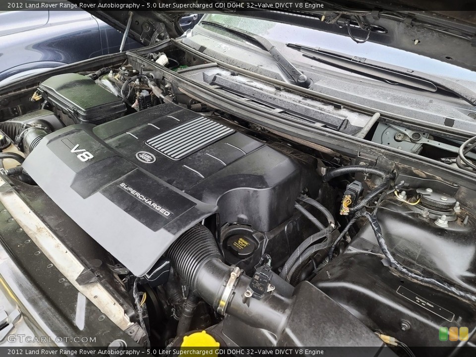 5.0 Liter Supercharged GDI DOHC 32-Valve DIVCT V8 2012 Land Rover Range Rover Engine