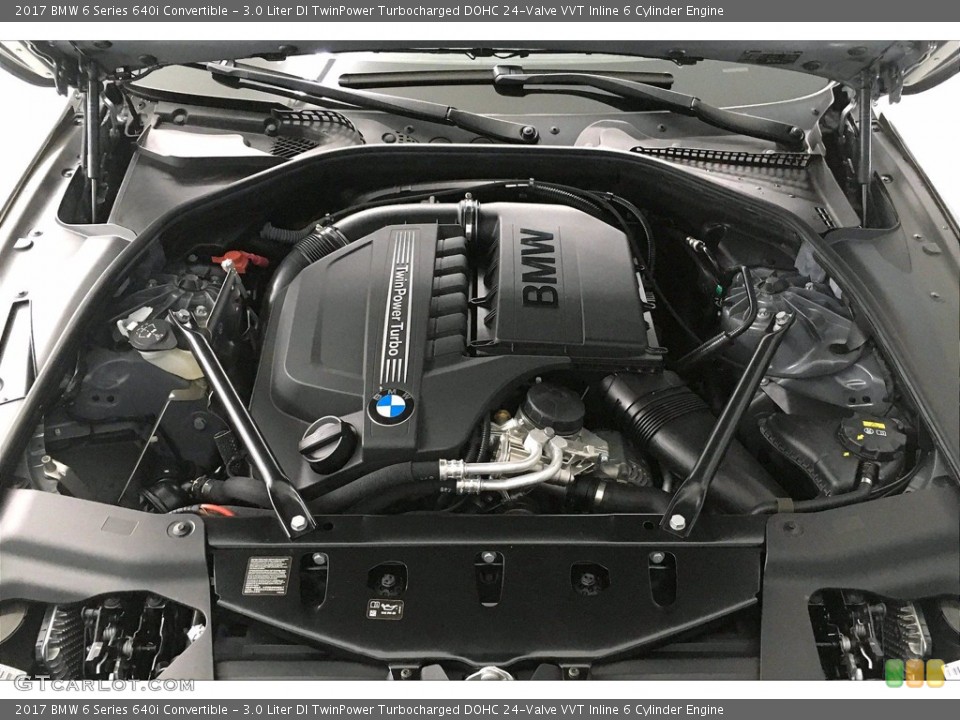 3.0 Liter DI TwinPower Turbocharged DOHC 24-Valve VVT Inline 6 Cylinder 2017 BMW 6 Series Engine