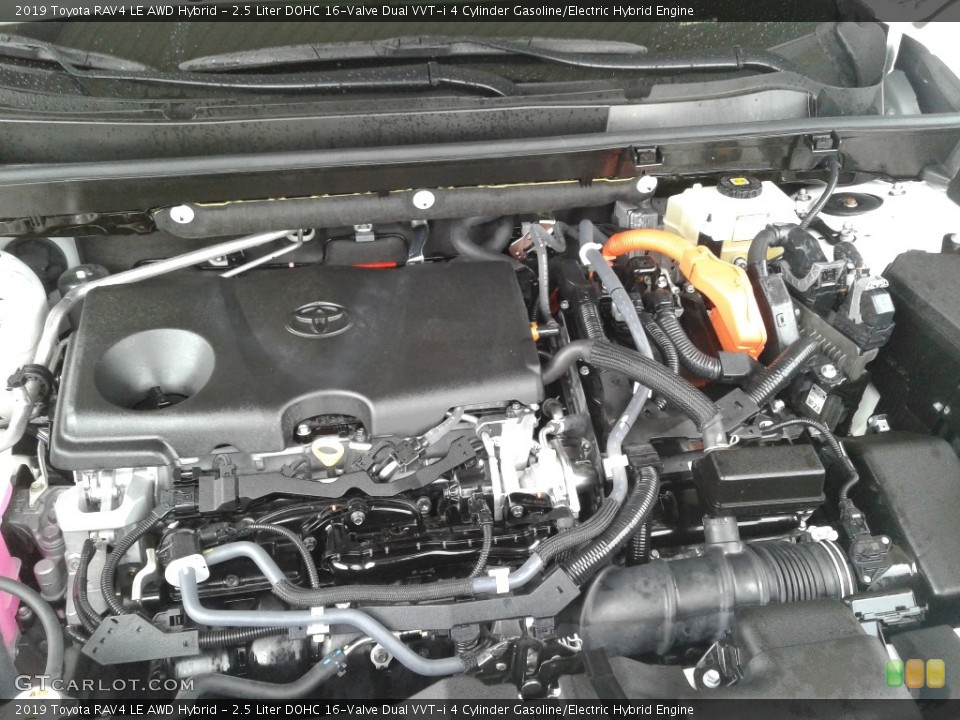 2.5 Liter DOHC 16-Valve Dual VVT-i 4 Cylinder Gasoline/Electric Hybrid 2019 Toyota RAV4 Engine