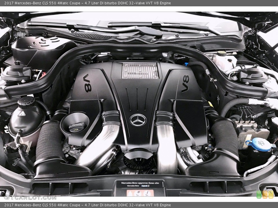 4.7 Liter DI biturbo DOHC 32-Valve VVT V8 2017 Mercedes-Benz CLS Engine
