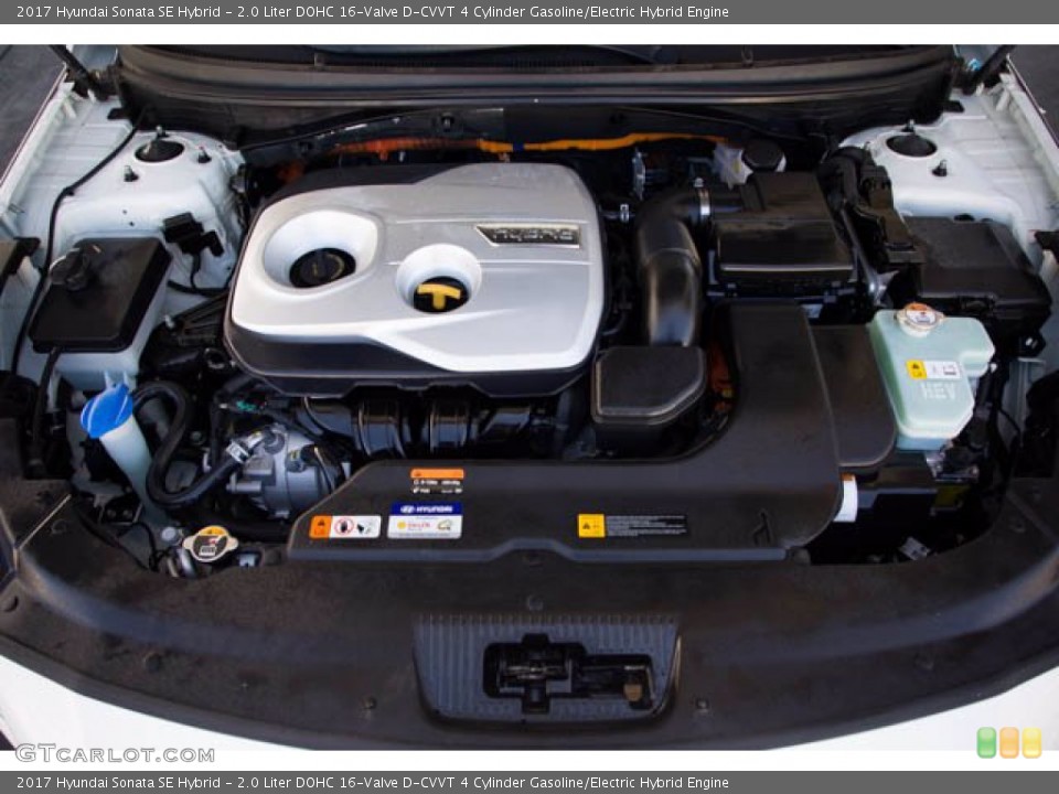 2.0 Liter DOHC 16-Valve D-CVVT 4 Cylinder Gasoline/Electric Hybrid 2017 Hyundai Sonata Engine