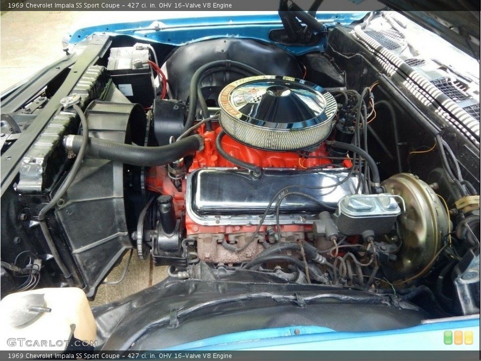 427 ci. in. OHV 16-Valve V8 1969 Chevrolet Impala Engine