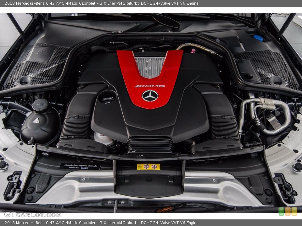 3.0 Liter AMG biturbo DOHC 24-Valve VVT V6 2018 Mercedes-Benz C Engine