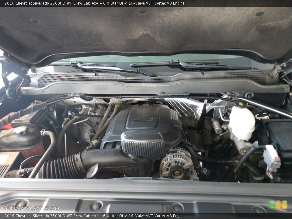 6.0 Liter OHV 16-Valve VVT Vortec V8 2016 Chevrolet Silverado 3500HD Engine
