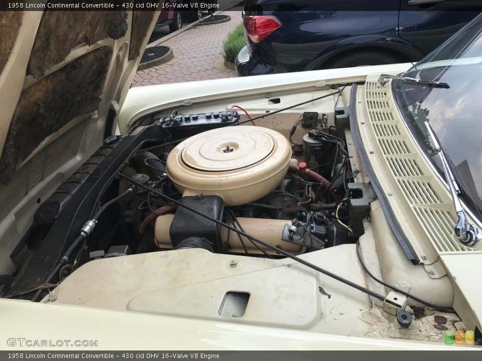 430 cid OHV 16-Valve V8 1958 Lincoln Continental Engine
